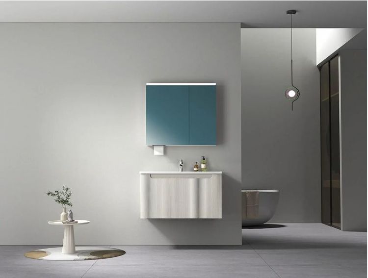 Зеркальный шкаф Arrow 80 AMJD9G31008G-XZ с подсветкой цвет Кремовый белый матовый