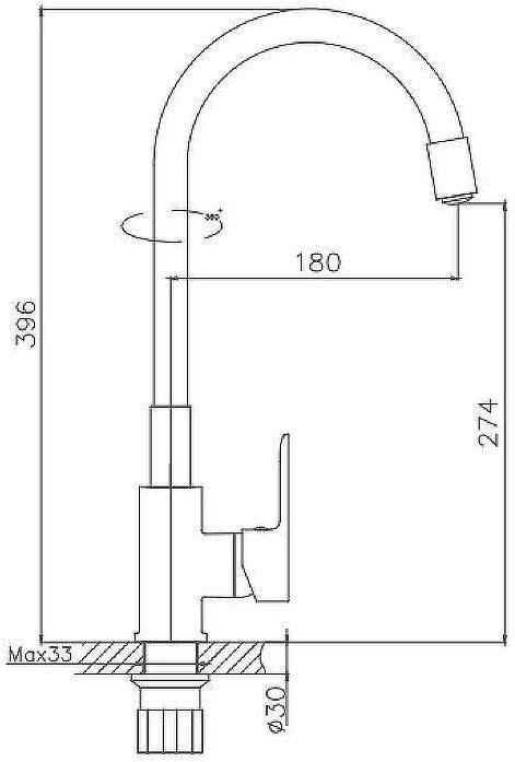 Смеситель для кухни Haiba HB70112-12 Хром Зеленый