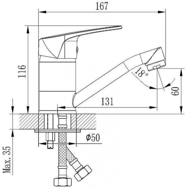 Смеситель для кухни Rossinka D40-22 Хром Смеситель для кухни Rossinka D40-22 Хром