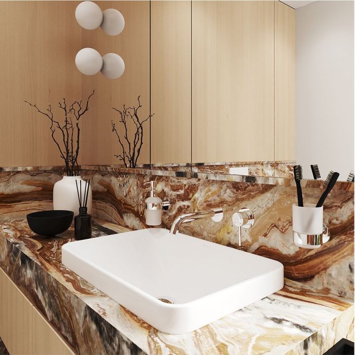 Смеситель для раковины настенного монтажа со скрытой частью AQUEDUTO CANO,  хром (CAN0400)