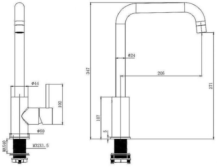 Смеситель для кухни Aquatek AQ1080MB Черный матовый
