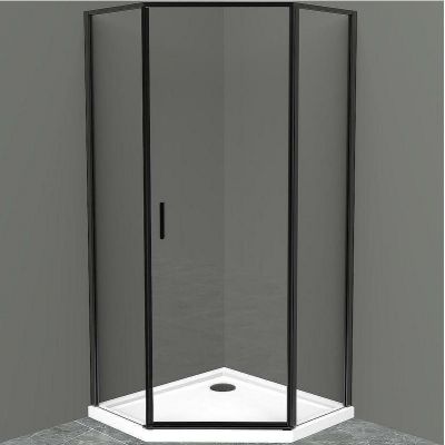 Душевой уголок BelBagno Uno 90х90 UNO-195-P-1-90-C-NERO профиль Черный матовый стекло прозрачное