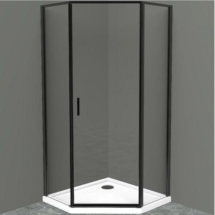 Душевой уголок BelBagno Uno 90х90 UNO-195-P-1-90-C-NERO профиль Черный матовый стекло прозрачное