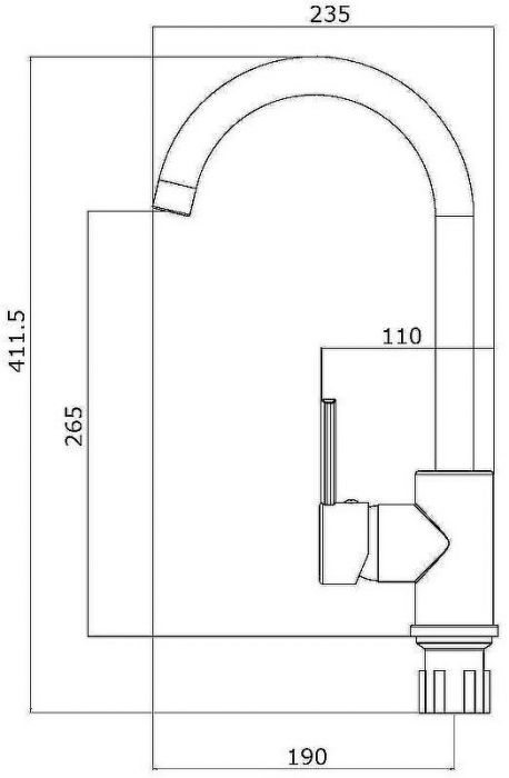 Смеситель для кухни Orange OneLife P04-001W Белый
