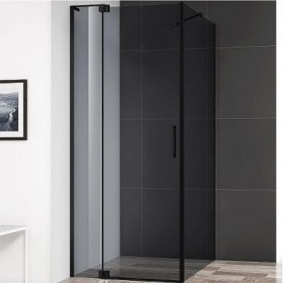 Душевой уголок Cezares Slider 110x100 SLIDER-AH-1-100-100/110-GRIGIO-NERO профиль Черный матовый стекло тонированное