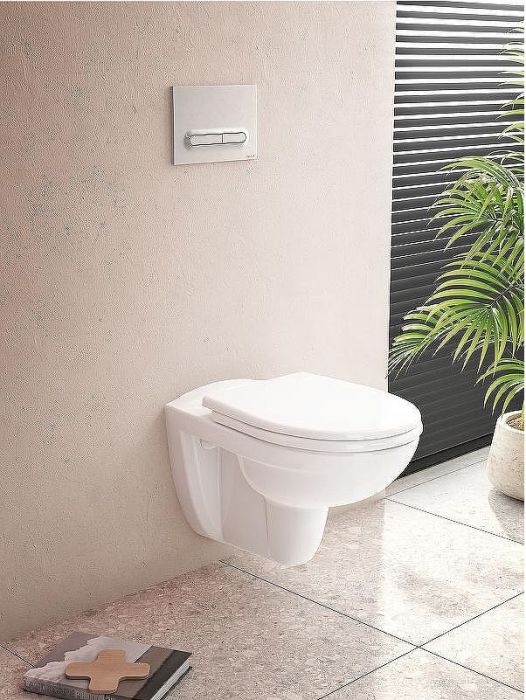 Комплект унитаза с инсталляцией Vitra Normus 9773B003-7202 с сиденьем Микролифт и клавишей смыва Хром глянцевый