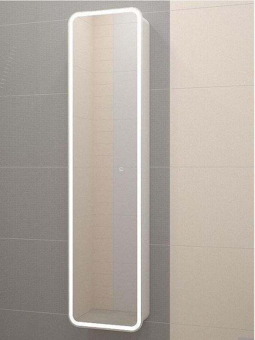 Шкаф пенал Art&Max Platino AM-Pla-400-1600-1D-R-L-DS-F с сенсорным выключателем Белый