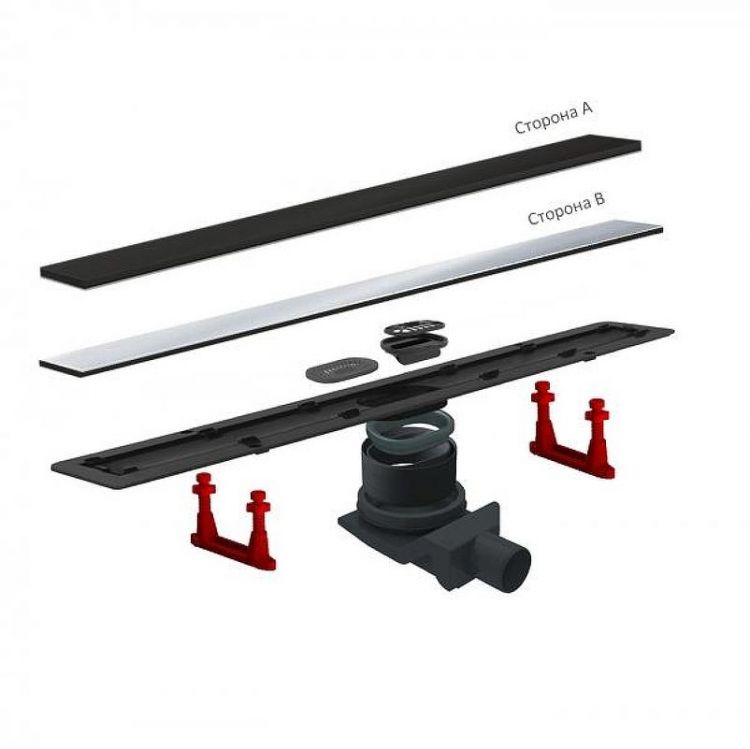 Душевой трап Pestan Confluo Frameless Line 650 Black Glass 13701204 с решеткой