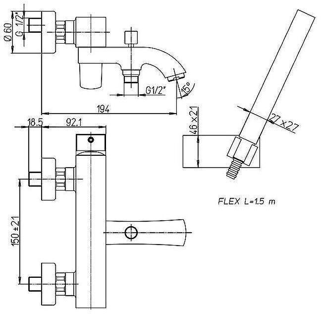 Смеситель для ванны Paini Lady 89YO105KM Черный Хром Смеситель для ванны Paini Lady 89YO105KM Черный Хром