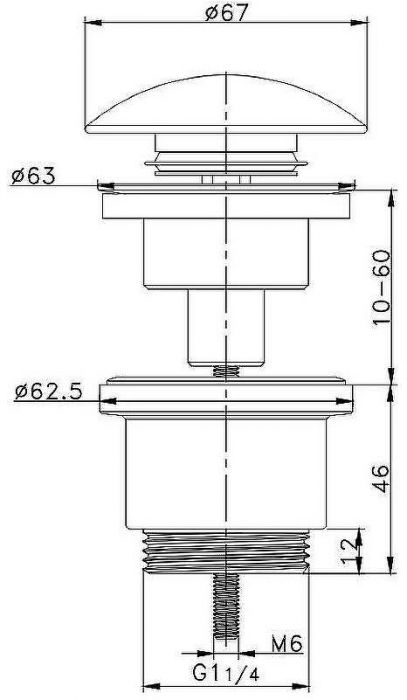 Донный клапан Raglo R600.01.38 click-clack Белый матовый