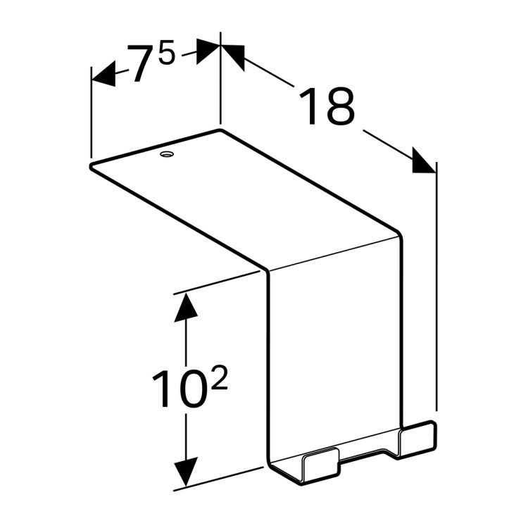 Крючок для полотенец Geberit Acanto, 45x18, лавовый [500.647.JK.2]