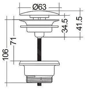 Донный клапан Kludi Rotexa 1047153-00 click-clack цвет Белый матовый