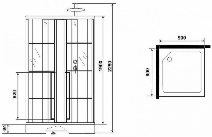 Душевая кабина Niagara Standart 90x90 R ST90/15QR/KL/BKT без гидромассажа