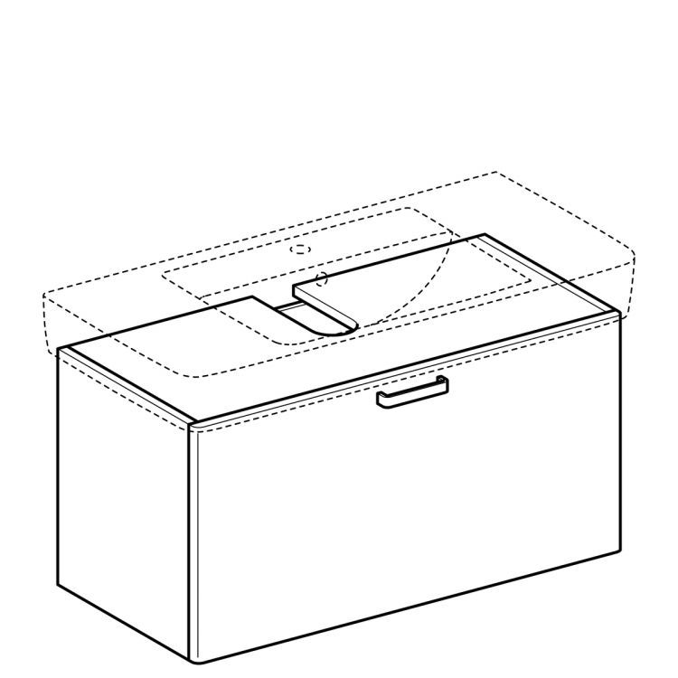 Тумба под раковину Geberit Renova Plan 930 мм, белый [879110000]