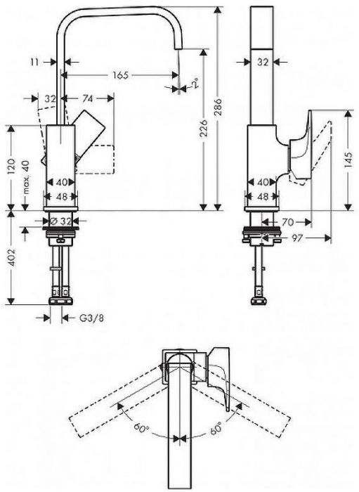 Смеситель для раковины Hansgrohe Metropol 230 32511990 Полированное золото