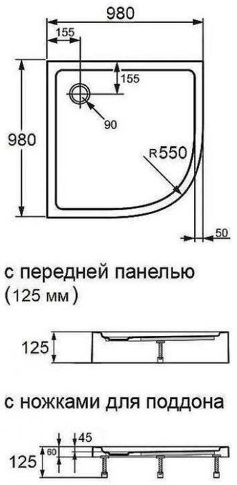 Акриловый поддон для душа Orange E01-100TB/T 100x100 Белый