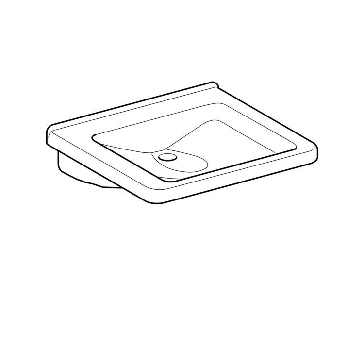 Раковина Geberit Renova Comfort 60х52.5 см, без отверстия под смеситель, без перелива [128661000]