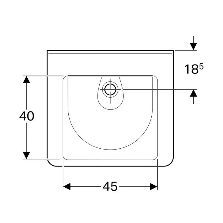 Раковина Geberit Renova Comfort 60х52.5 см, без отверстия под смеситель, без перелива [128661000]
