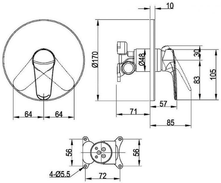 Смеситель для душа Villeroy&Boch O.Novo Start TVS10535211061 Хром Смеситель для душа Villeroy&Boch O.Novo Start TVS10535211061 Хром