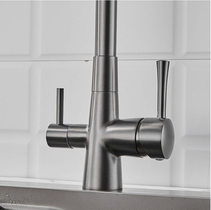Смеситель для кухни Shevanik S528T цвет Оружейная сталь