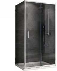 Душевой уголок Abber Schwarzer Diamant 130x80 AG301305-S805 профиль Хром стекло прозрачное