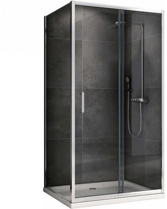 Душевой уголок Abber Schwarzer Diamant 130x80 AG301305-S805 профиль Хром стекло прозрачное