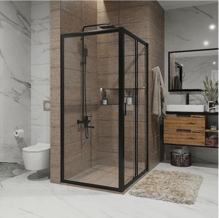 Душевой уголок Niagara Nova 90х80 NG-82-9AB-A80B профиль Черный стекло прозрачное