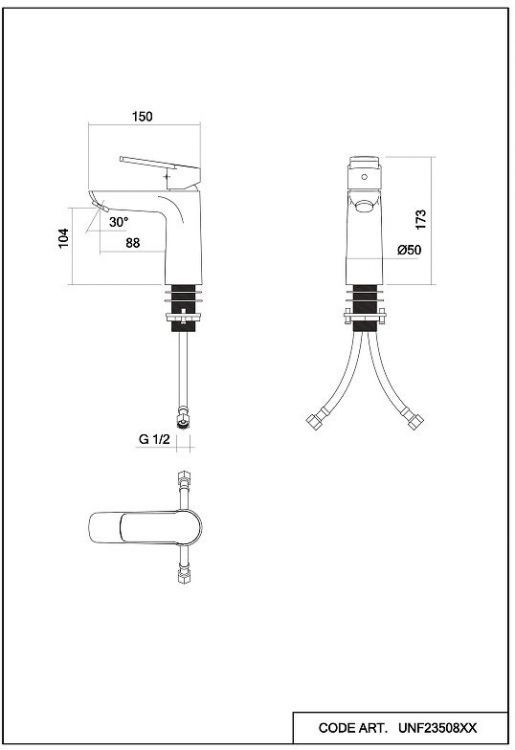 Смеситель для раковины Abelsberg Lineara UNF23508MB цвет Вулканический черный Смеситель для раковины Abelsberg Lineara UNF23508MB цвет Вулканический черный