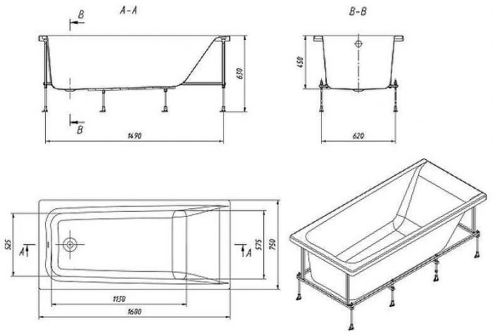 Акриловая ванна Roca Elba 160х75 248619000 без гидромассажа