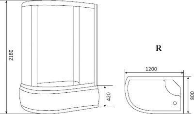 Душевая кабина Timo Eco TE-0720 R