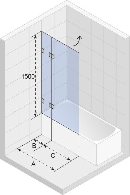 Шторка для ванны RIHO SCANDIC S109-100 L/R, GC21200