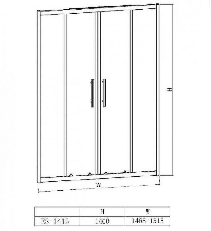 Шторка на ванну Esbano ES-1415 150 ESDV1415 профиль Хром стекло прозрачное