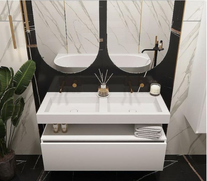 Раковина Boheme Armadi Art Flat 120 888-120 двойная Белая матовая