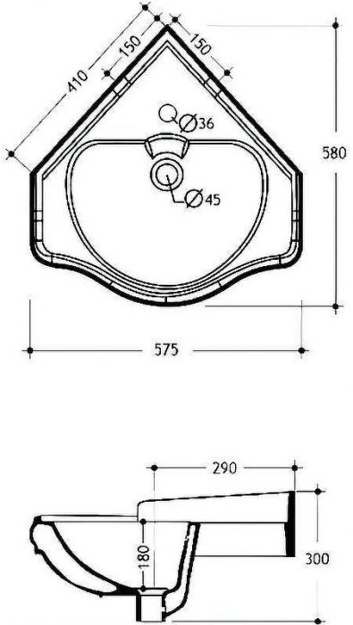 Раковина Migliore Bella 57 20608 угловая Белая