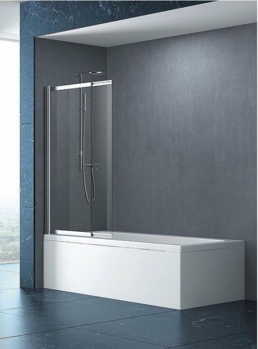 Шторка на ванну Cezares Slider 80 SLIDER-VF-11-80/150-C-Cr профиль Хром стекло прозрачное