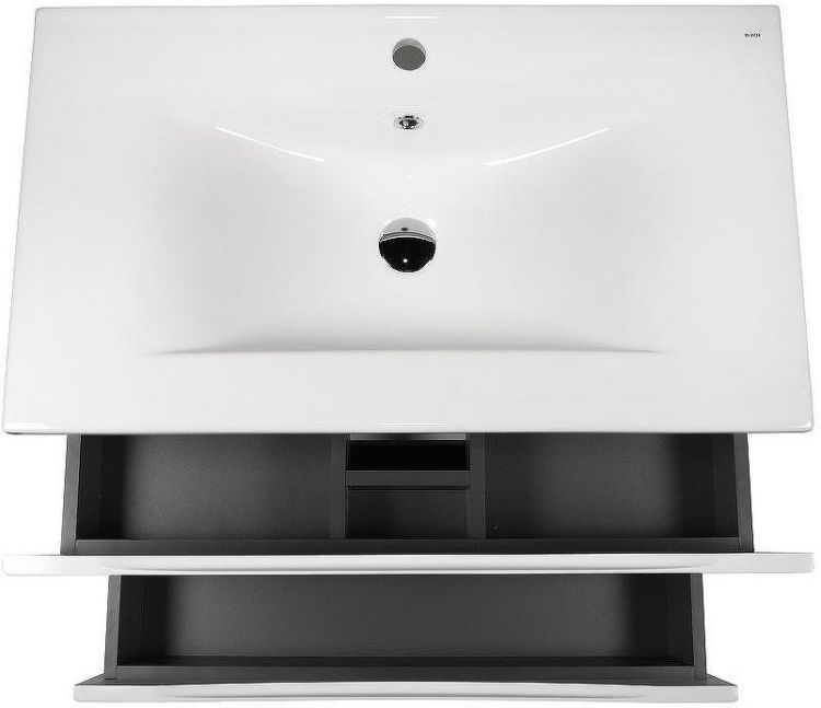 Тумба с раковиной Bond Wave 80 T01800-S05W подвесная Белая глянцевая Тумба с раковиной Bond Wave 80 T01800-S05W подвесная Белая глянцевая