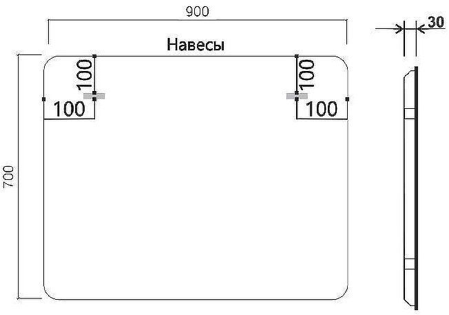Зеркало Vincea 90 VLM-3MA900 с подсветкой c сенсорным выключателем и диммером