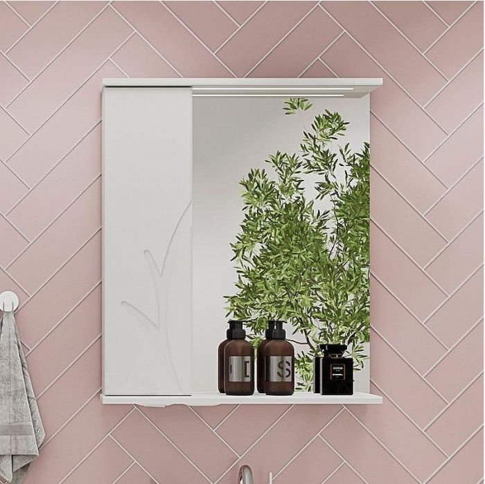 Зеркало со шкафом Volna Adel 60 L zsADEL60.L-01 с подсветкой Белое