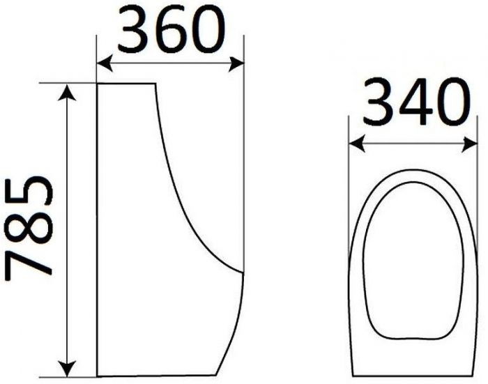 Писсуар CeramaLux Х546S с сенсорным механизмом смыва