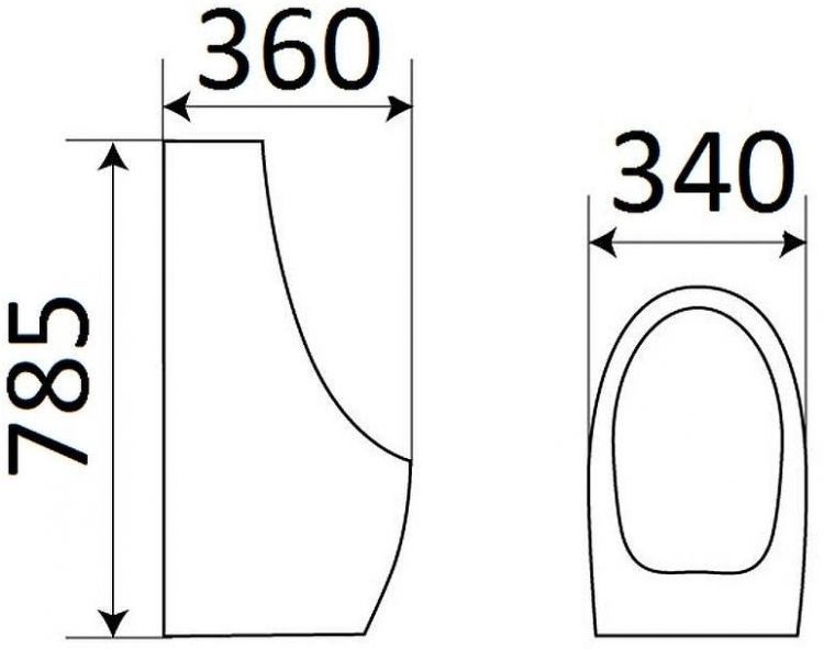 Писсуар CeramaLux Х546S с сенсорным механизмом смыва