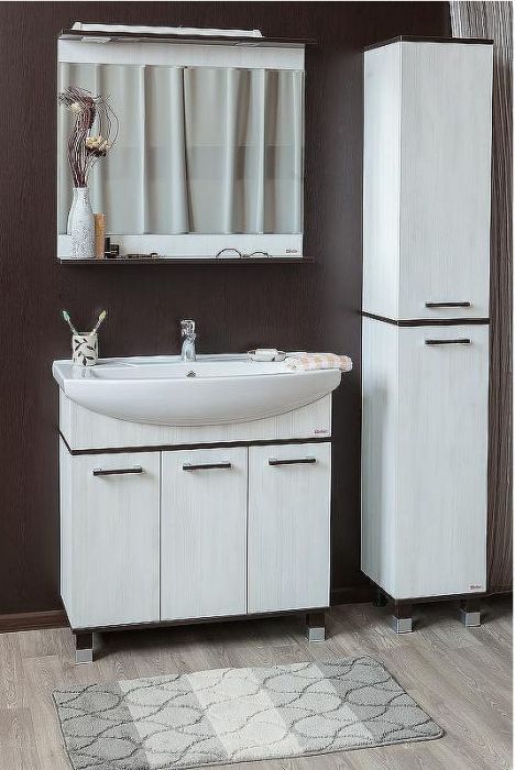 Тумба под раковину Sanflor Толедо 85 Н0000001279 Северное дерево светлое