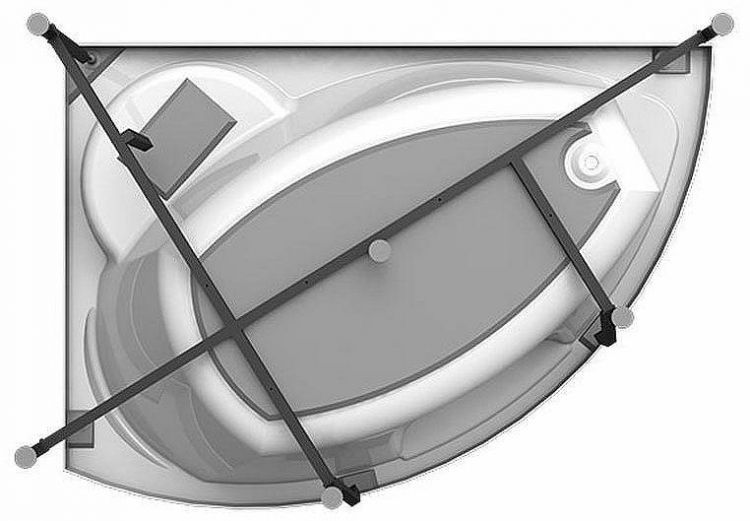 Акриловая ванна Radomir Vannesa Алари 168x120 R 2-76-2-2-0-218 с гидромассажем Баланс Хром