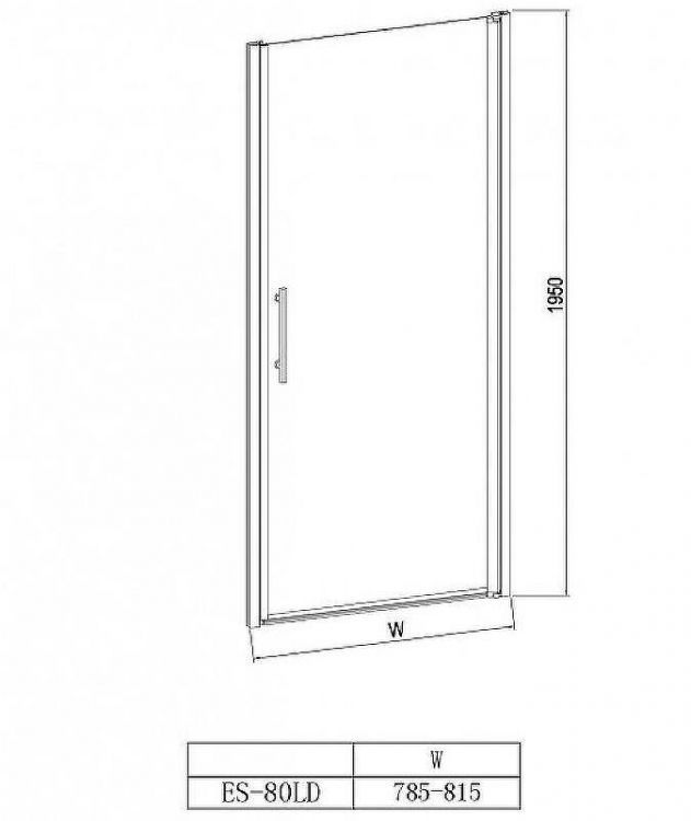 Душевая дверь Esbano ES-80LD 80 L ESDN80LDL профиль Хром стекло прозрачное Душевая дверь Esbano ES-80LD 80 L ESDN80LDL профиль Хром стекло прозрачное