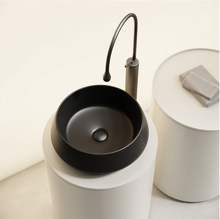 Раковина накладная круглая CERAMICANOVA Maya, 400x400x140, цвет черный матовый,  CN12004MB Раковина накладная круглая CERAMICANOVA Maya, 400x400x140, цвет черный матовый,  CN12004MB