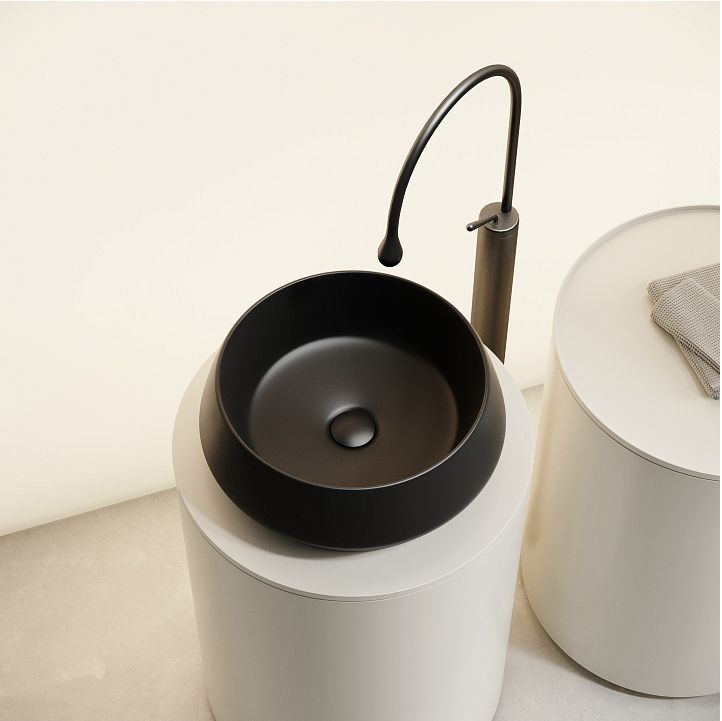 Раковина накладная круглая CERAMICANOVA Maya, 400x400x140, цвет черный матовый,  CN12004MB Раковина накладная круглая CERAMICANOVA Maya, 400x400x140, цвет черный матовый,  CN12004MB