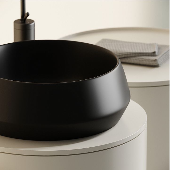 Раковина накладная круглая CERAMICANOVA Maya, 400x400x140, цвет черный матовый,  CN12004MB Раковина накладная круглая CERAMICANOVA Maya, 400x400x140, цвет черный матовый,  CN12004MB
