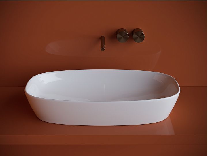 Умывальник CERAMICANOVA Element чаша накладная овальная 700x375x140 мм CN5040