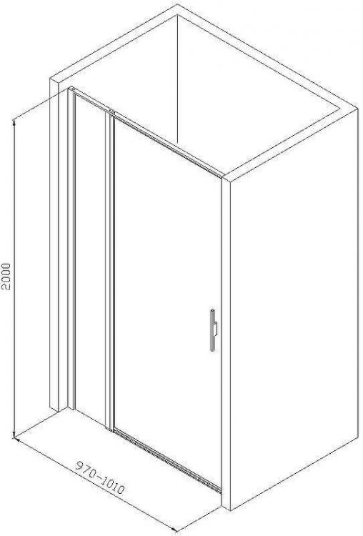 Душевая дверь Allen Brau Priority 100 3.31029.BA профиль Серебро браш стекло прозрачное