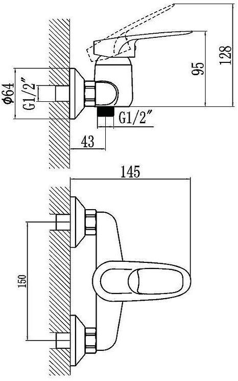 Смеситель для душа Fmark FM3004 цвет Хром
