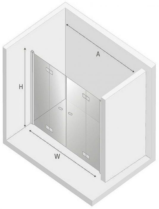 Душевая дверь New Trendy New Soleo Chrome 130 D-0258A профиль Хром стекло прозрачное